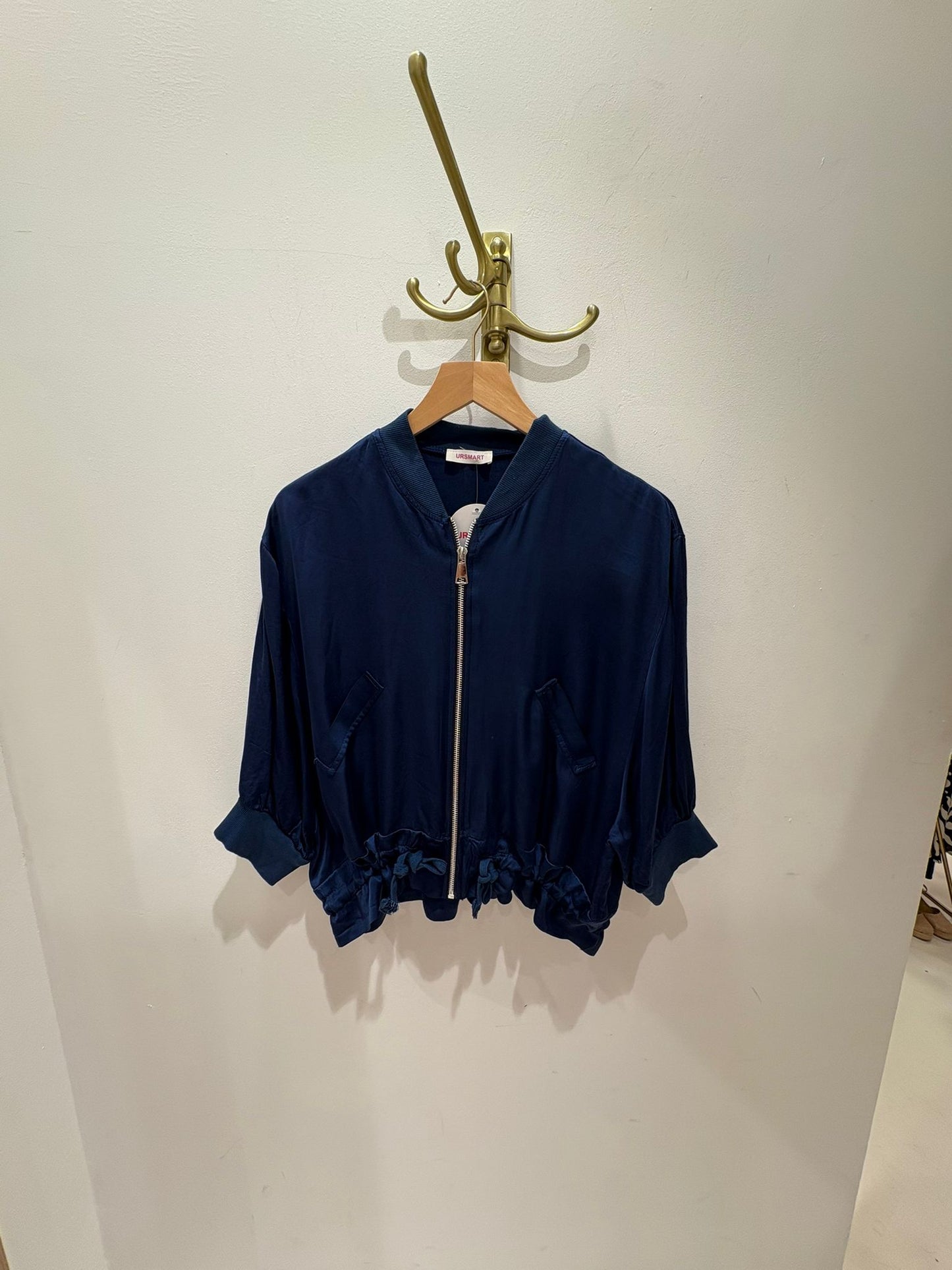 CHAQUETA BOMBER LISA AZUL MARINO