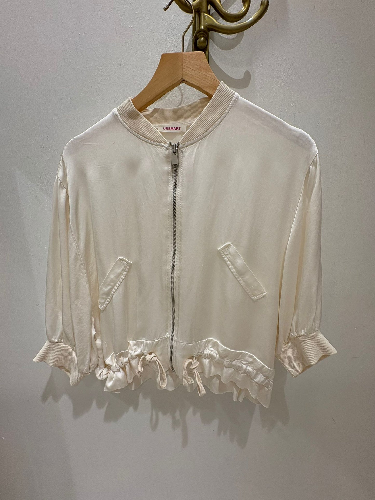 CHAQUETA BOMBER LISA CRUDA