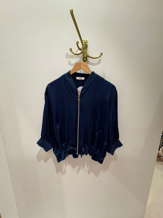CHAQUETA BOMBER LISA AZUL MARINO